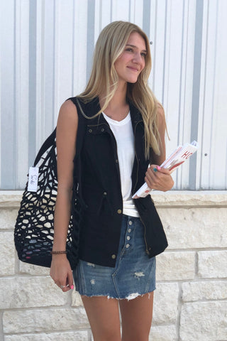 Military Anorak Vest - Black