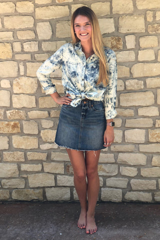 Jag Jeans Bowie Shirt - Indigo Tie Bleach