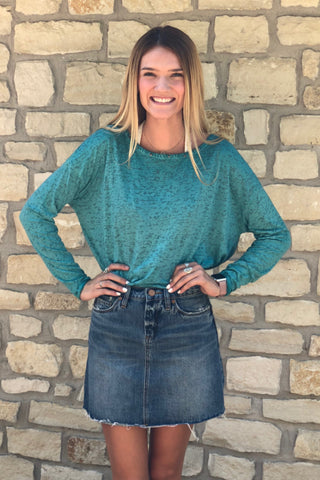 JAG Jeans Aggie Tee with Studs in Burnout Jersey