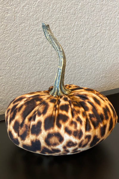 Handmade Small Velvet Pumpkin-Leopard