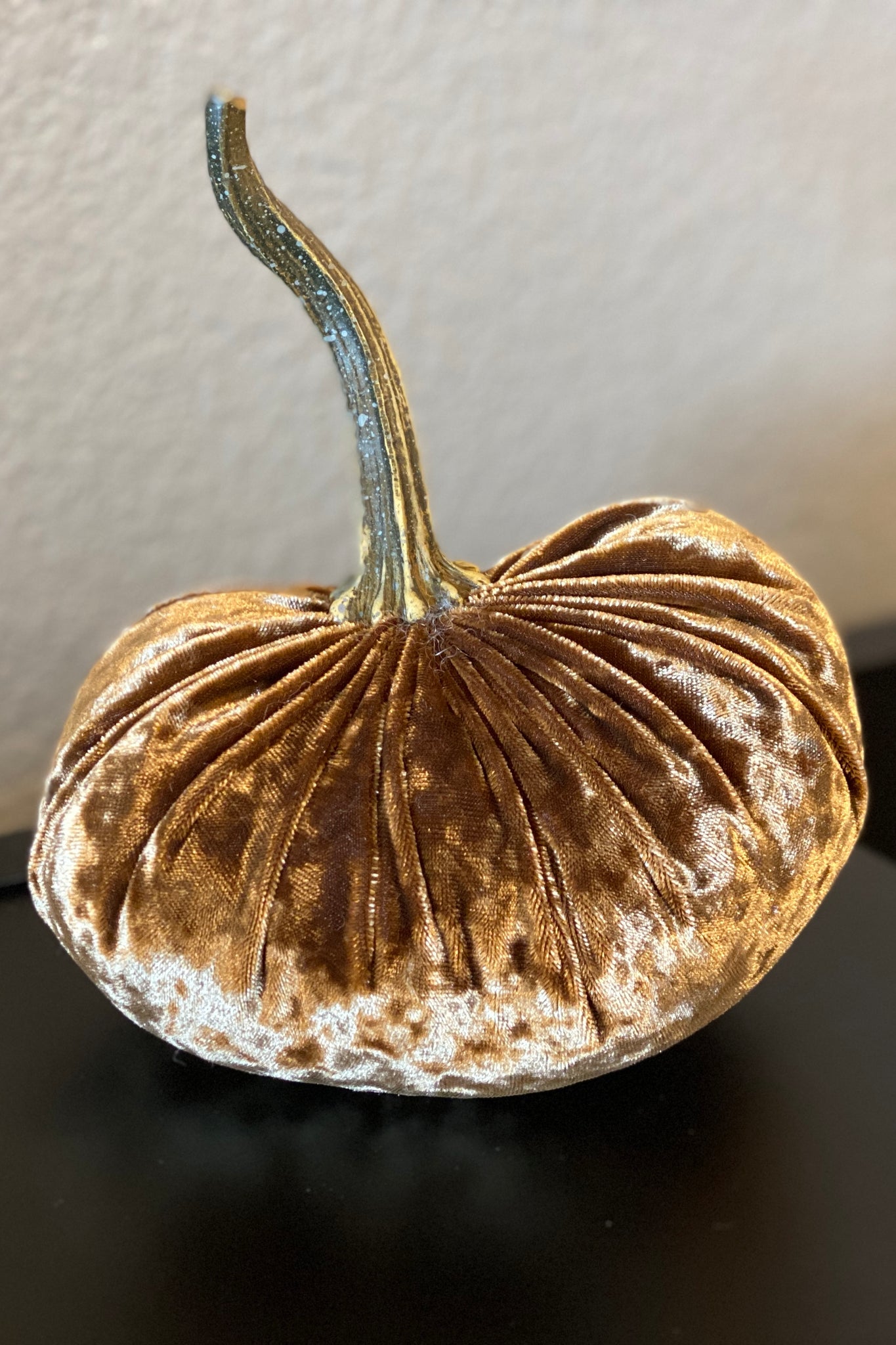 Handmade Small Velvet Pumpkin-Bronze