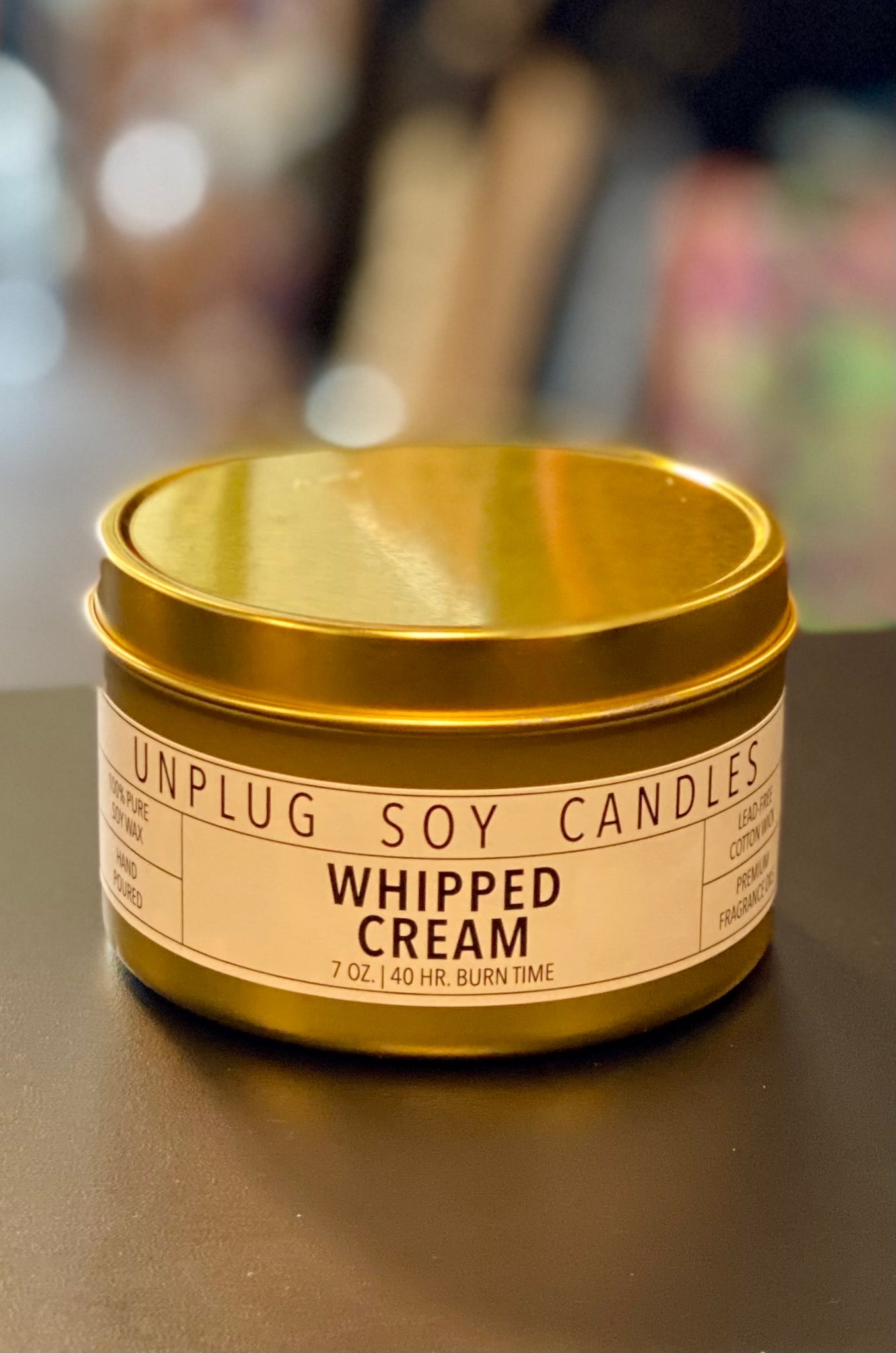 Gold Tin Candle - Whipped Cream