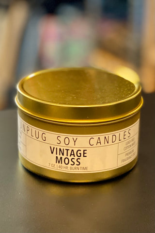 Gold Tin Candle - Vintage Moss