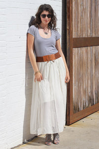 Wrangler Women's Ivory Boho Maxi Skirt