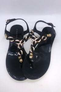 Ankle Strap Jeweled Jelly Sandals