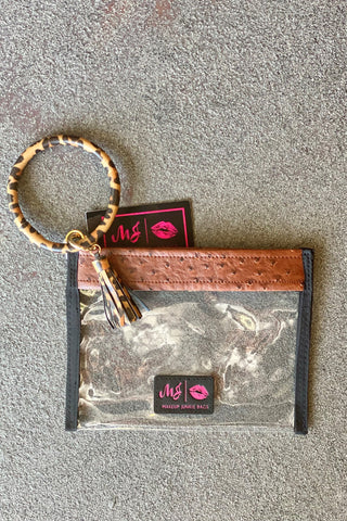 Makeup Junkie In The Clear June Ostrich Wristlet