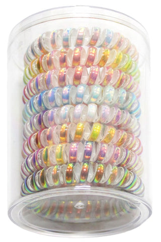 Spiral Hair Ties - Iridescent