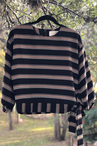 Side Tie Striped Top