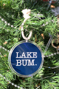 Lake Bum Round Christmas Ornament