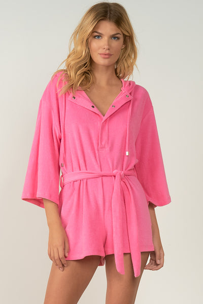 Terry Romper With Hood