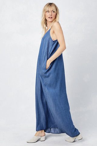 Tencel Sleeveless V-Neck Maxi Dress
