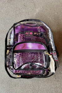 Makeup Junkie In The Clear Mini Backpack - Iridescent Purple