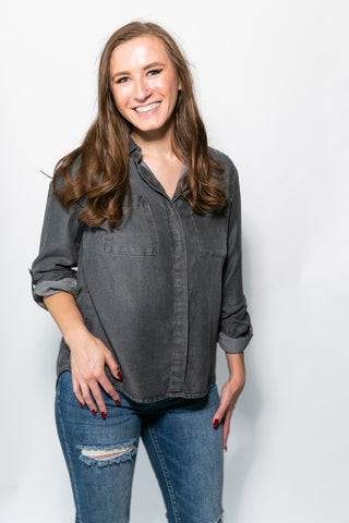 Gun Metal Pleat Shirt