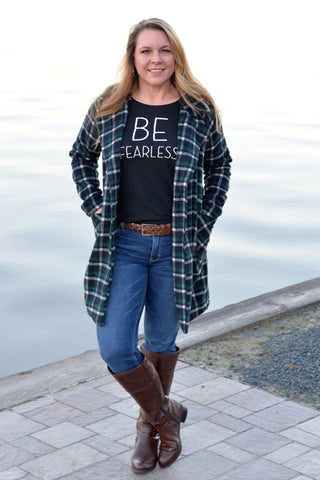 Long Plaid Jacket Hunter Green & Navy