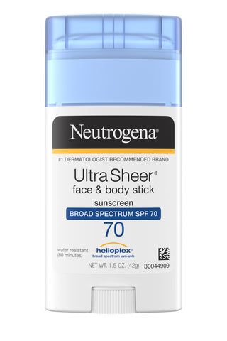 Neutrogena Ultra Sheer Non-Greasy Sunscreen Stick, SPF 70, 1.5 oz