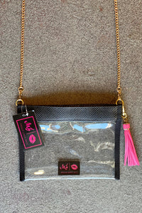 Makeup Junkie In the Clear Black Viper Crossbody