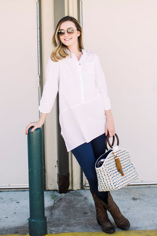 TWIST BUTTON-DOWN TOP