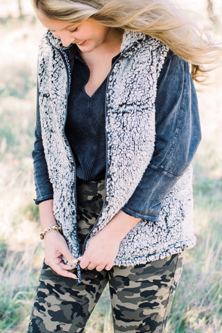 LADIES FULL ZIP SHERPA VEST