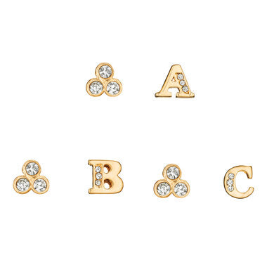 Chloe + Isabel Alphabet + Trio Stone Mismatched Earrings (A-W Available)