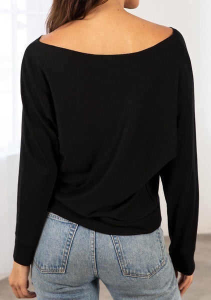Athleisure French Terry Dolman Sleeve Pullover Top