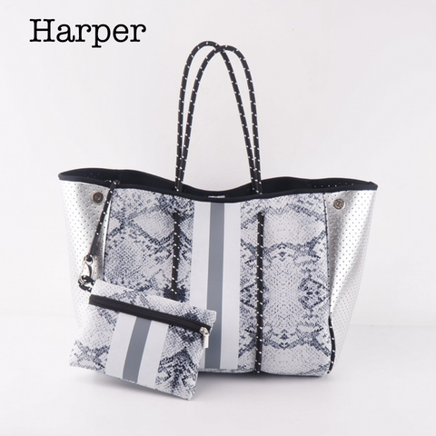 Neoprene Tote & Zipper Pouch-Harper