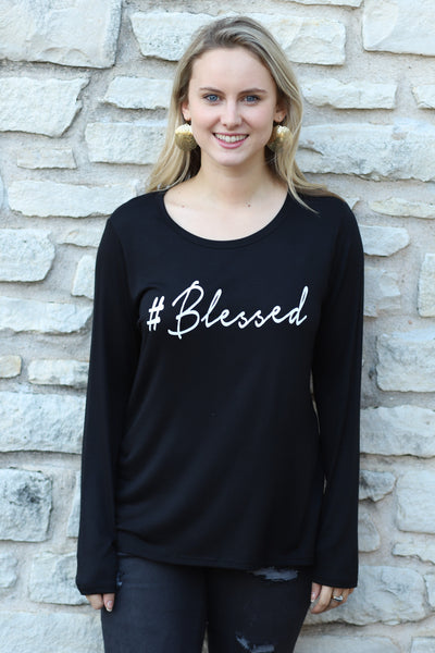 BLESSED Long Sleeve Scoop Neck