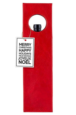 Vegan Leather Wine Bag Red