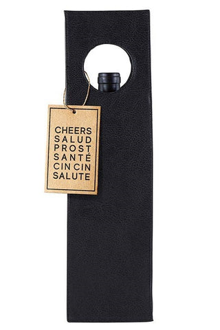 Vegan Leather Wine Bag Black
