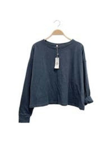 Cotton Slub Long Sleeve Oversized T-Shirt