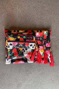 Makeup Junkie Bag - Floral Skulls