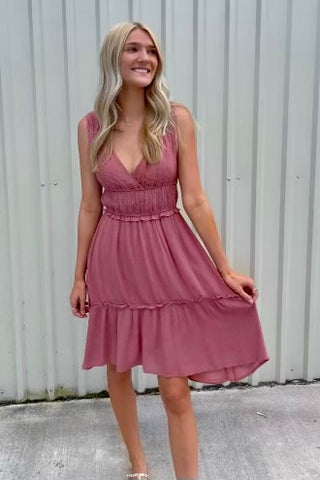 Bohemian Sleeveless Tank Hi Low Knee Length Dress