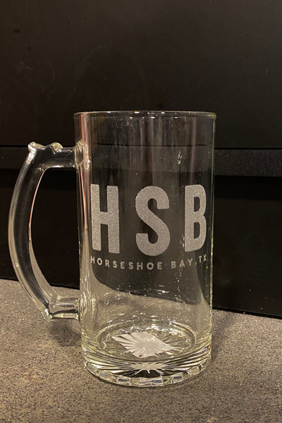 Etched Stemless Beer Mug - HSB TX