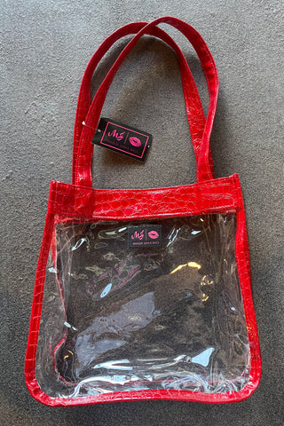 Makeup Junkie Game Day Tote w/ ZIPPER - Red