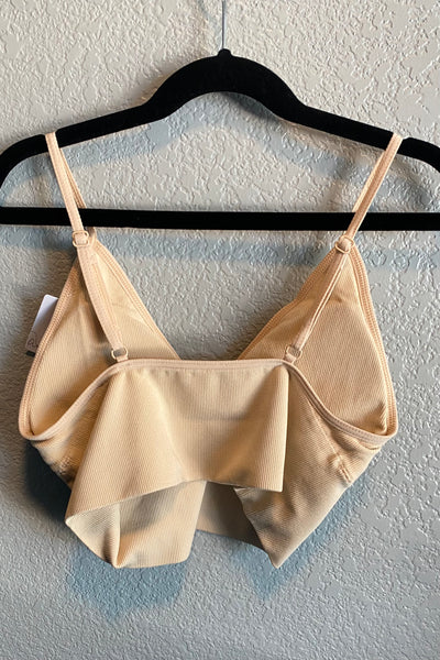 Ribbed seamless longline bralette