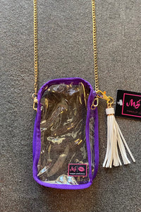 Makeup Junkie Game Day Stadium Crossbody-Purple