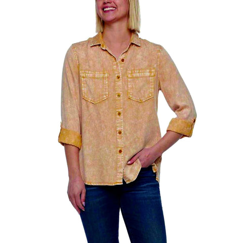 Split Back Shirt Golden