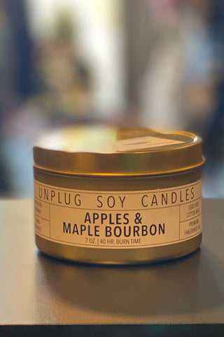 Gold Tin Candle - Apples Maple Bourbon
