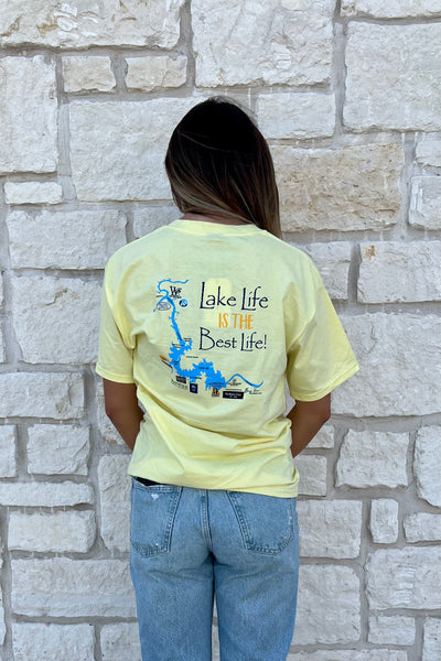 Hanes Beefy T‑shirt - Up & Down The Lake Yellow