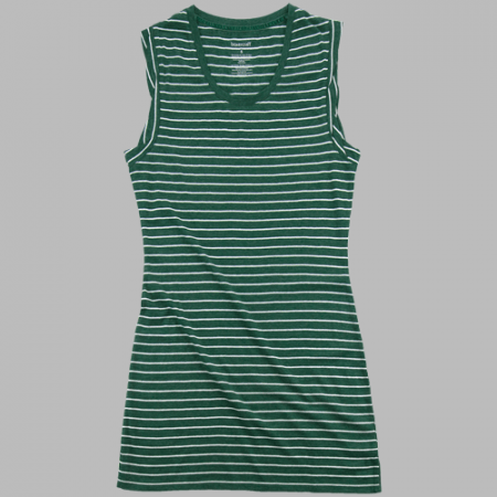 Striped Shirt Dress - Hunter Green