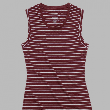 Striped Shirt Dress - Maroon