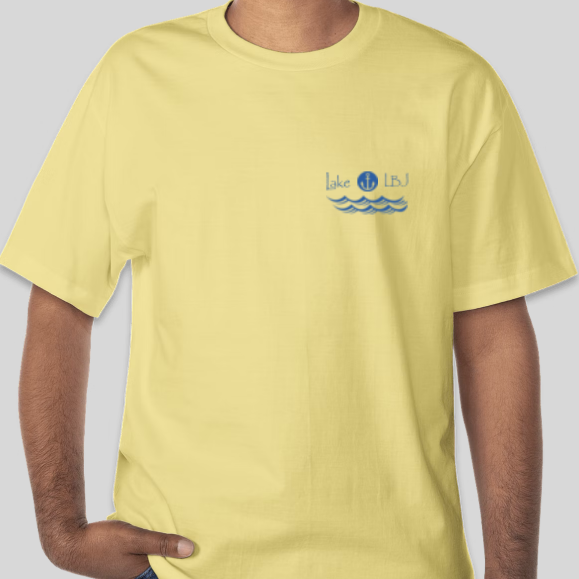 Hanes Beefy T‑shirt - Up & Down The Lake Yellow